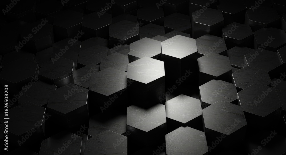Aufkleber abstract geometric pattern of hexagonal blocks