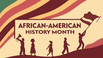 Minimalist Black History Month Typography Design with African Colors on Black Background