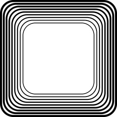 Rounded square blend line effect. Geometric shapes