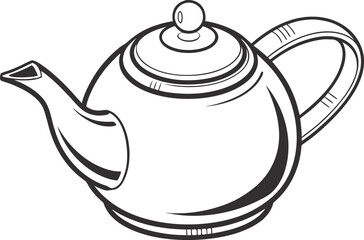 Classic Tea Pot Sketch Illustration. Handcrafted Tea Pot Line Drawing. Vintage Tea Pot Outline Artwork. Elegant Tea Pot Sketch Design. Tea Pot Icon in Simple Sketch Style. Tea Brewing Pot Sketch