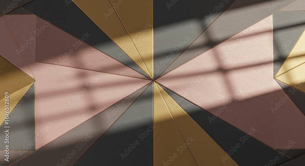 Poster abstract geometric pattern with light and shadow
