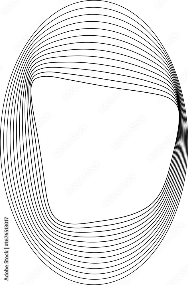 Poster oval line shapes made of lines with blend effect