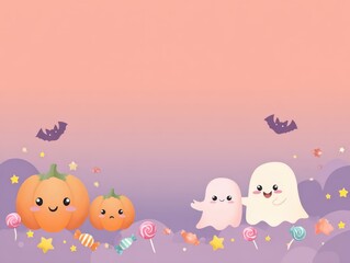 halloween banner background for kid,Happy Halloween banner ,cute bats and pumpkins in paper cut style.