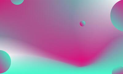 Modern aesthetic gradient background with floating spheres and soft abstract waves