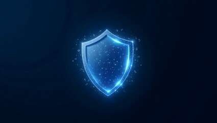 Blue glowing shield icon