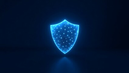 Blue glowing shield icon
