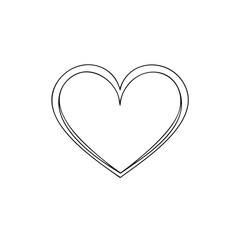 Double lined heart shape symbol love outline