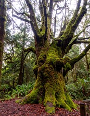 Fototapeta premium Ancient mossy tree in forest