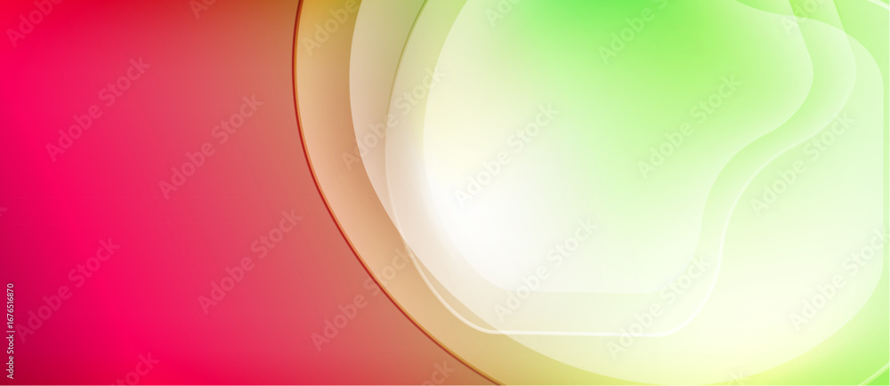 Poster abstract background features vibrant color gradients. smooth curves create dynamic visual flow, blen
