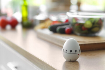 Kitchen timer on table in room, closeup