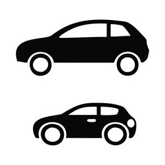 Car Silhouette Icon Set – 8 Different Vehicle Shapes Front and Side Views