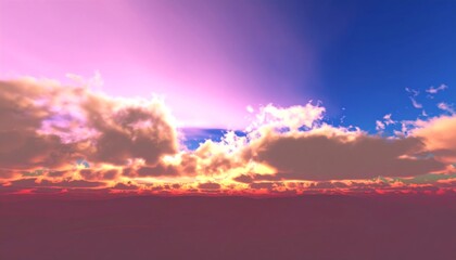 Obraz premium Panoramic sunset sky, vibrant colors