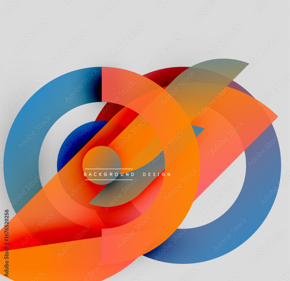 Aufkleber abstract colorful overlapping circles create dynamic composition. modern design features gradients, 