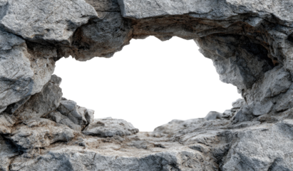 Rocky cave opening with a dark interior