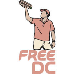 Funny Sandwich Guy Character Illustration