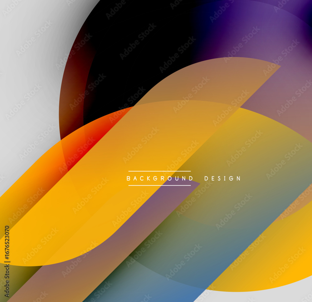 Poster abstract colorful layers overlap. gradient shades create dynamic visual effect. modern design elemen