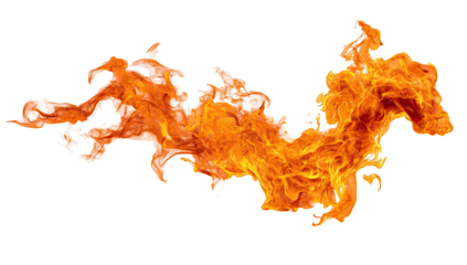 Abstract fiery shapes against a black background