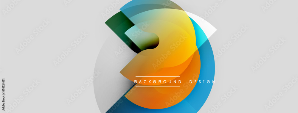 Poster abstract geometric shapes, vibrant colors, modern design. gradient blends create dynamic visual effe