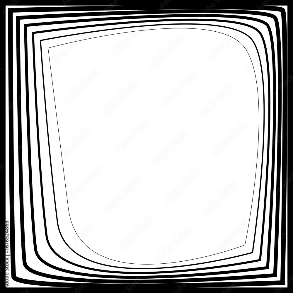 Poster Square blend line effect geometric shapes. Gradient frames