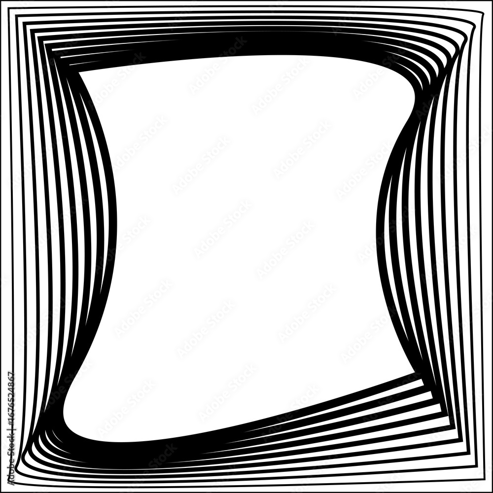 Poster Square blend line effect geometric shapes. Gradient frames