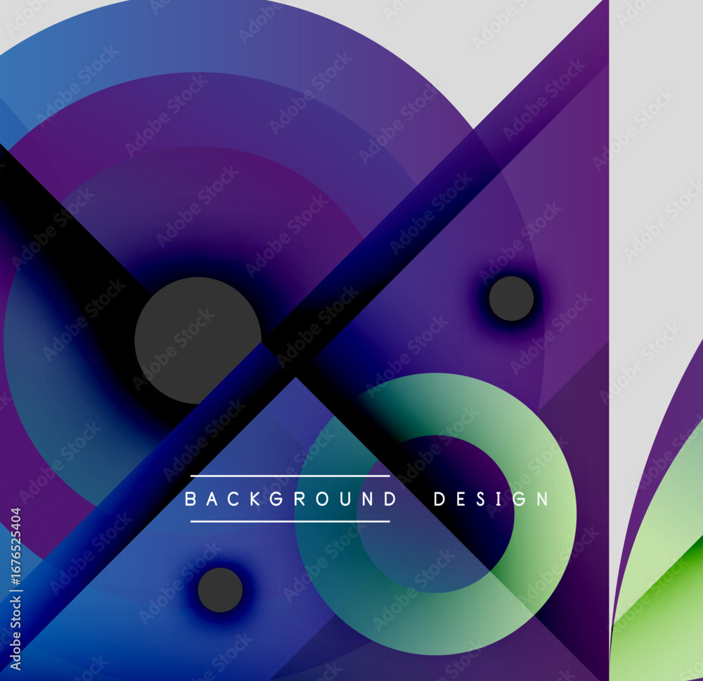 Poster abstract fluid shapes, vibrant colors, dynamic composition. circles overlap creating gradients, mode