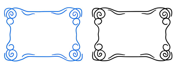 Obraz premium Decorative blue frame on black background