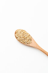 スプーンに入った炒りごま　白バック