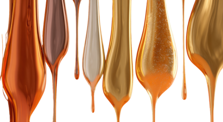 Dripping metallic hues