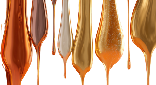 Dripping metallic hues