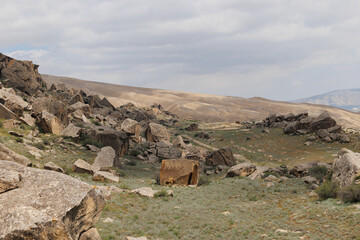 Gobustan Rock Art inside the National Park Museum, Azerbaijan