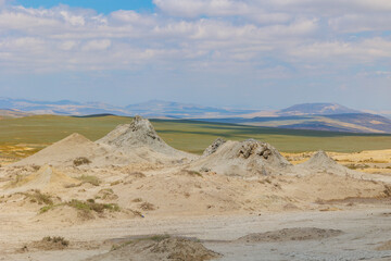 Mud volcanoes near the Gobustan National Park, Azerbaijan