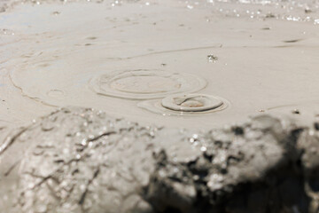 Mud volcanoes near the Gobustan National Park, Azerbaijan