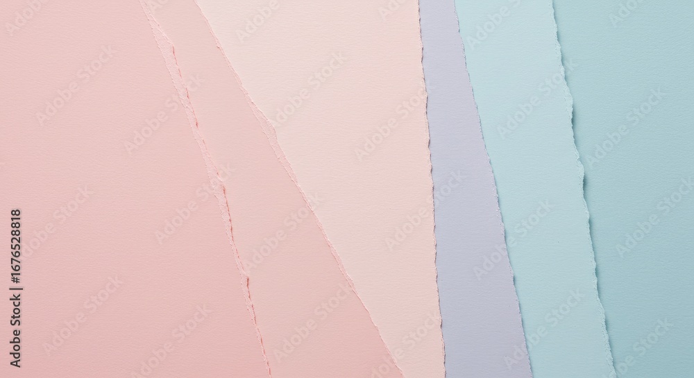 Poster abstract pastel paper layers with torn edges. soft color palette