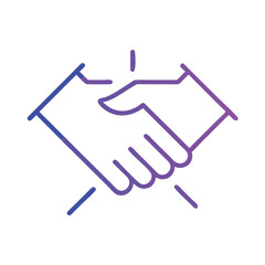 a gradient handshake icon on a white background art on transparent background