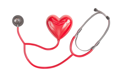 Red heart and stethoscope
