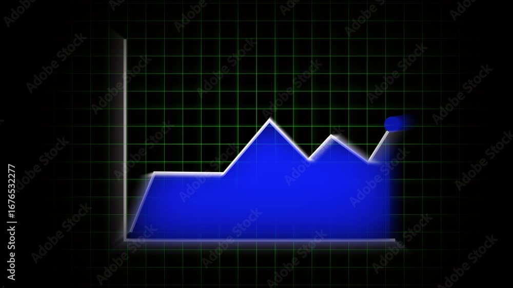 Poster blue graph chart animation dynamic business growth success data finance technology upward trend. blu