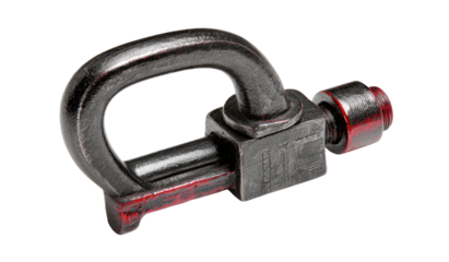 Close-up of a dark metal clamp