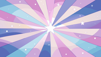 A radiant starburst of pastel colors with sparkling accents and subtle curves