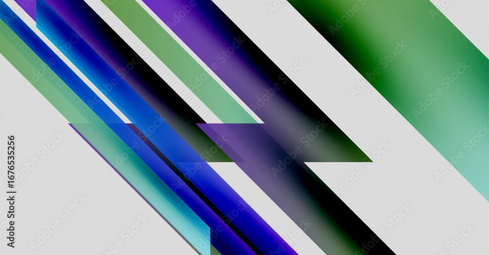Poster abstract composition featuring diagonal lines, vibrant colors. gradient shades blend, creating dynam