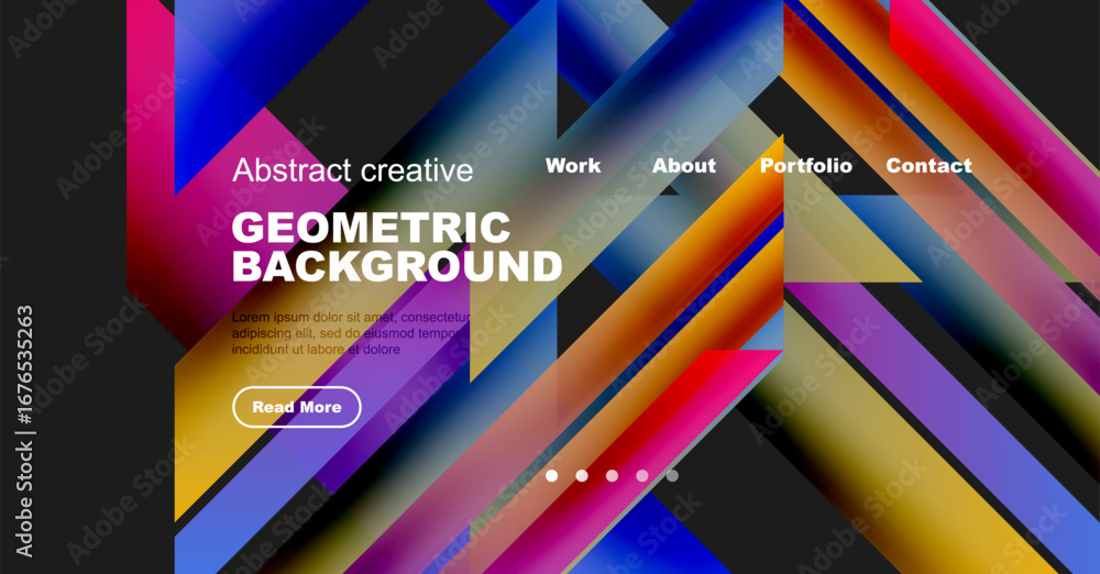 Poster abstract geometric background design. vibrant colors, diagonal lines create modern visual impact. we