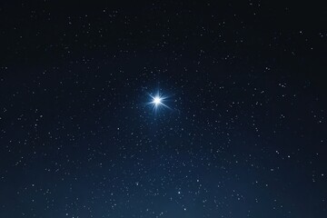 Starry night sky with a bright central star