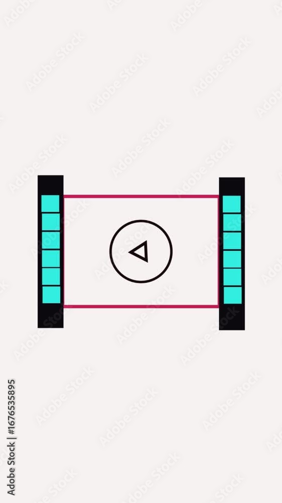 Poster abstract animation of a graphical representation with central circle and linear elements.