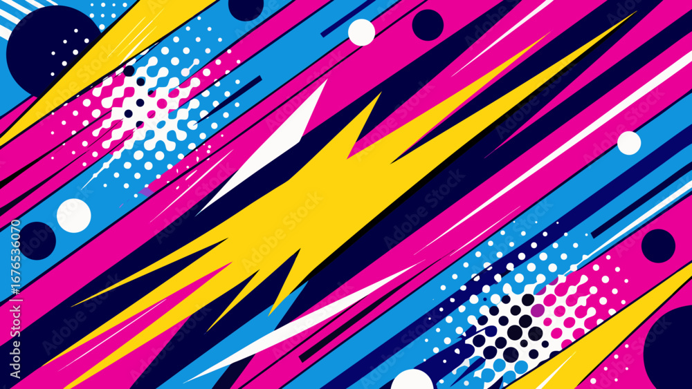 Aufkleber dynamic abstract geometric pattern with bold colors and sharp lines