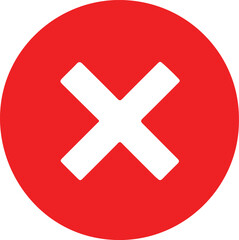 Obraz premium White X Mark, Cross Icons in Red Circle. Wrong Sign Vector on Clean Background Vector Illustration.
