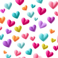 Colorful hearts pattern on black