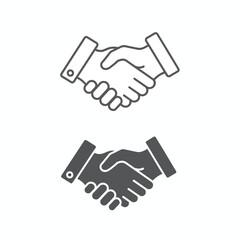Naklejka premium Handshake icons: business deal, partnership, agreement, collaboration, and success.