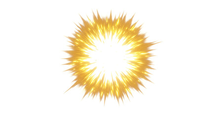 Fototapeta premium Golden Burst Energy Explosion Effect on White Background