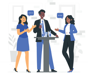 After work friends gathering illustration