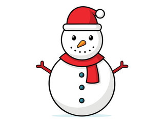 Snowman christmas character icon vector