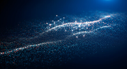Abstract illustration of interconnected data points forming a glowing network